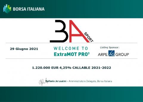 3A dei F.lli Antonini S.p.A. conclude con successo l’emissione del Minibond Short Term sul segmento ExtraMot Pro3