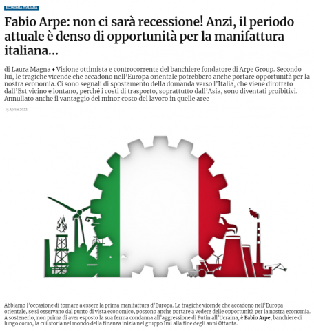 Articolo Industria Italiana 15 04 2022