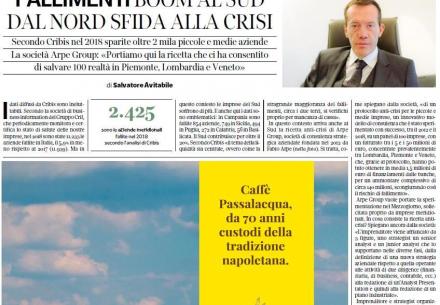 Corriere del Mezzogiorno | Fallimenti boom al sud, dal nord sfida alla crisi