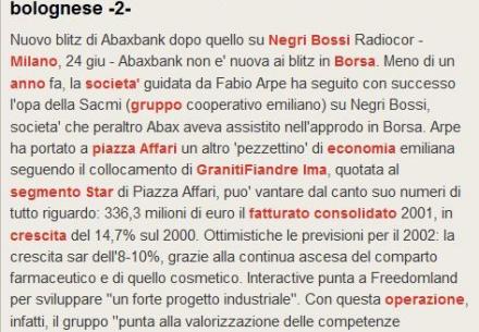 Freedomland: dietro l'opa in azione la finanza bolognese