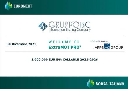 ISC conclude l'emissione del Minibond Short Term sul segmento ExtraMot Pro3