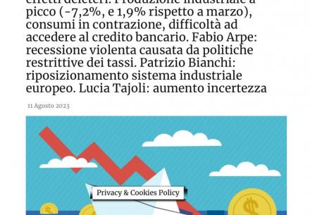 Intervista a Fabio Arpe: La recessione? Sta arrivando! Quale prezzo per l’industria?