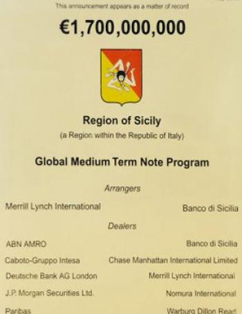 Region of Sicily | 2000 | Global Medium Term Note Program Euro 1.700.000.000